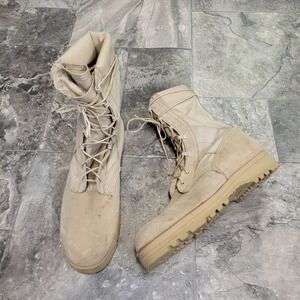 Wellco Combat Boots Tan Suede Nylon Military Tactical Vibram Men's Size 11 R